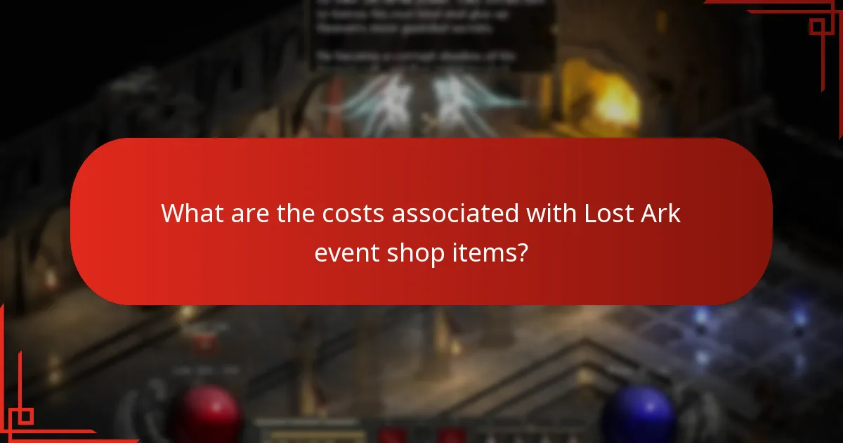 What are the costs associated with Lost Ark event shop items?