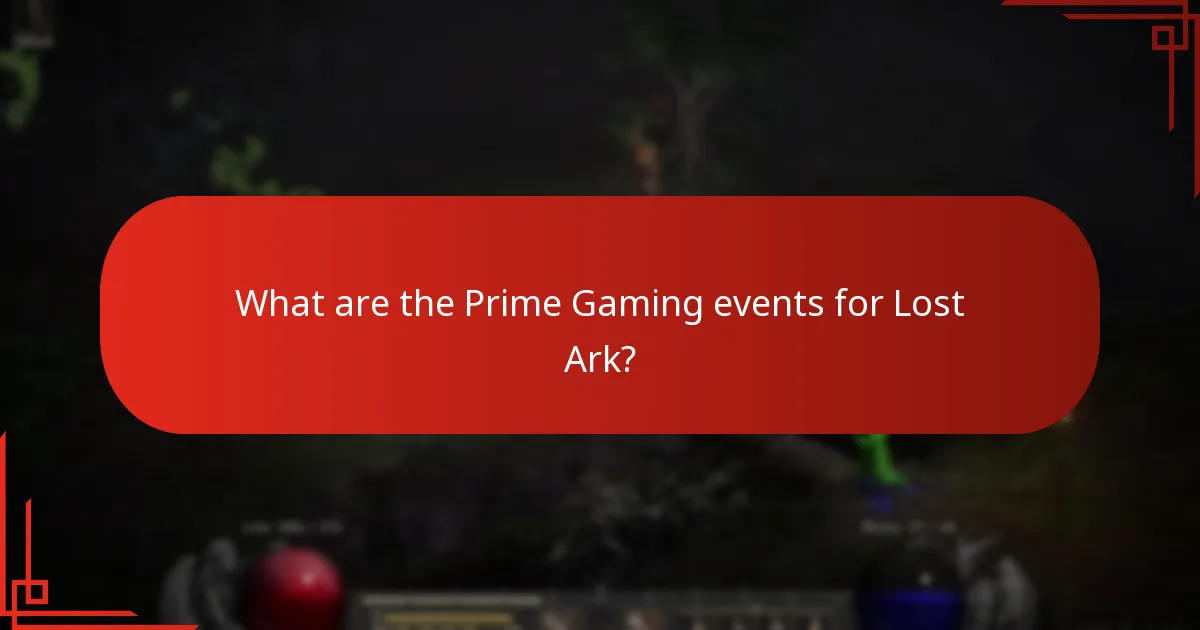 When do Lost Ark Prime Gaming events take place?